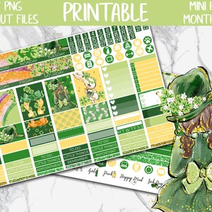 St Patricks Day | MINI Happy Planner Printable Planner Stickers, Irish Monthly MINI Happy Planner Digital Stickers, March Planner Stickers