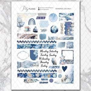 Freeze | Winter Bullet Journal Printable Stickers, Snow Diary Digital ...