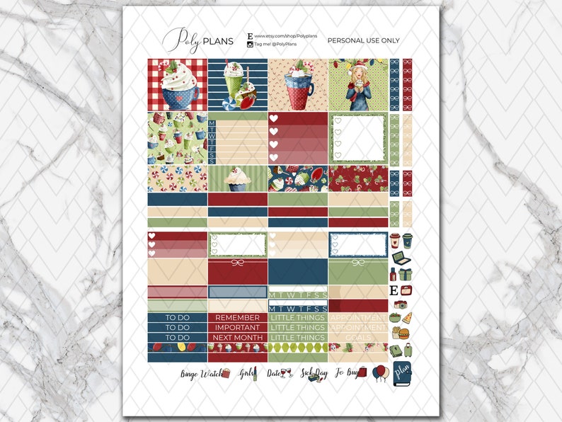 Sweet Winter Printable Planner Stickers Erin Condren | Etsy