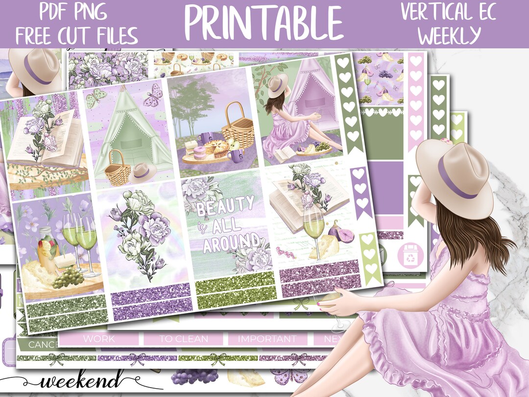 Breeze | Spring Picnic Erin Condren Planner Printable Weekly Stickers ...