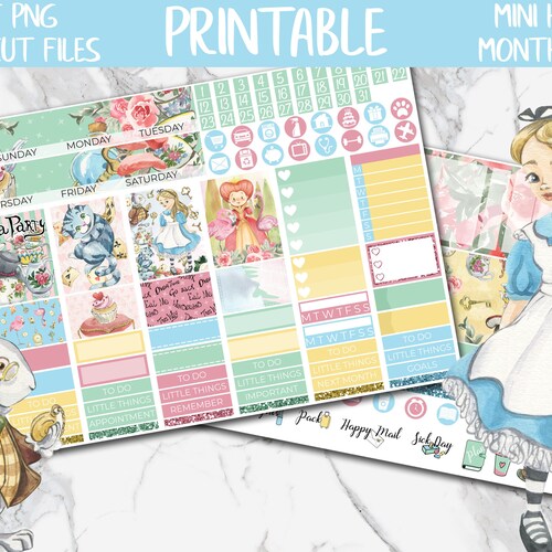 Printable Monthly Mini HP Kit Mini Happy Planner Stickers - Etsy