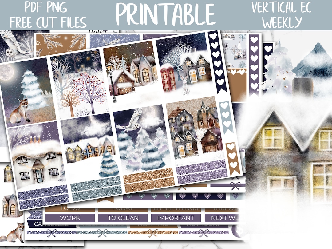 Cold Nights | Winter Holidays Erin Condren Printable Sticker Kit, ECLP ...