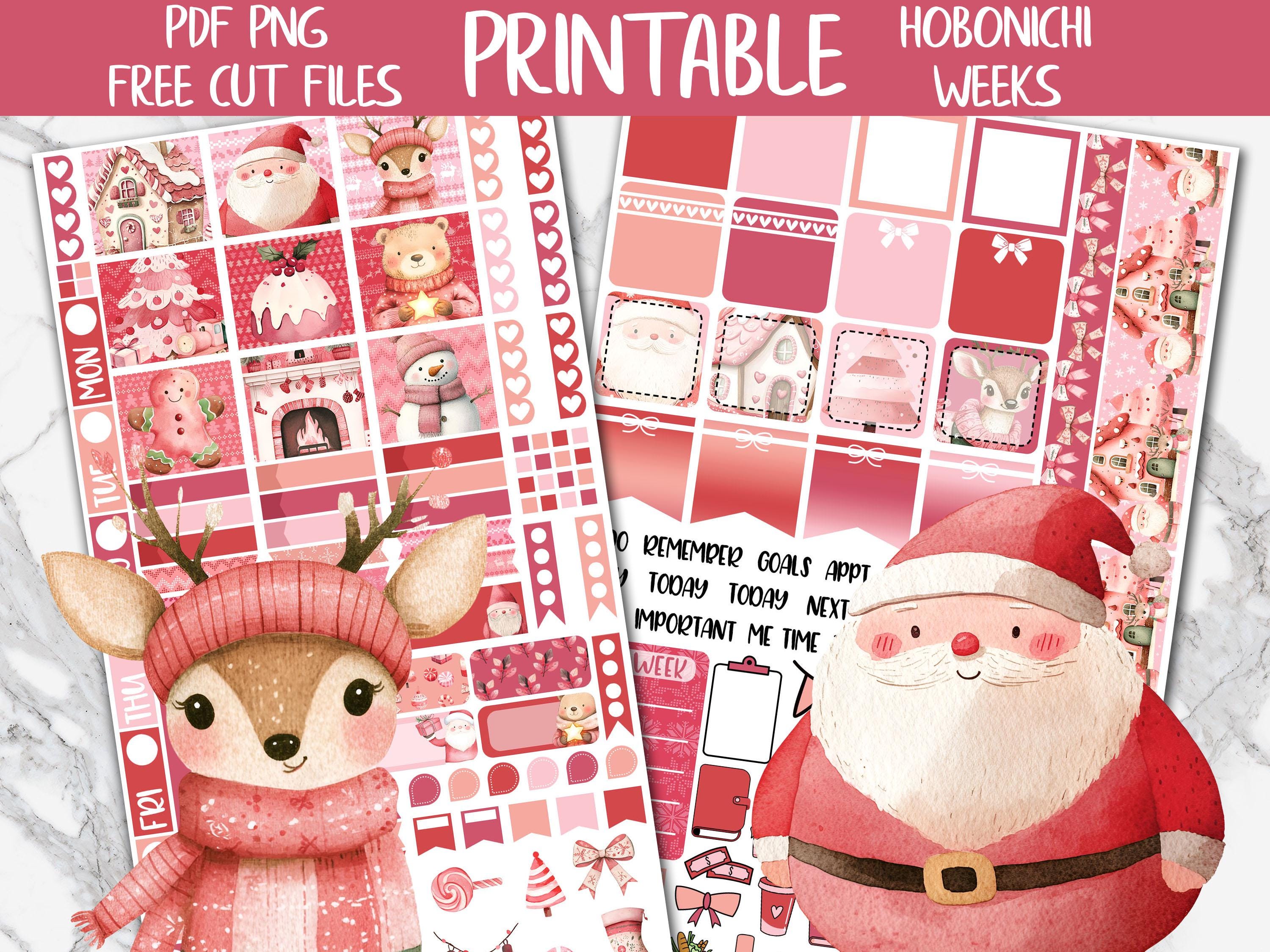 Pink Christmas | Holidays Hobonichi Weeks Printable Planner Stickers ...
