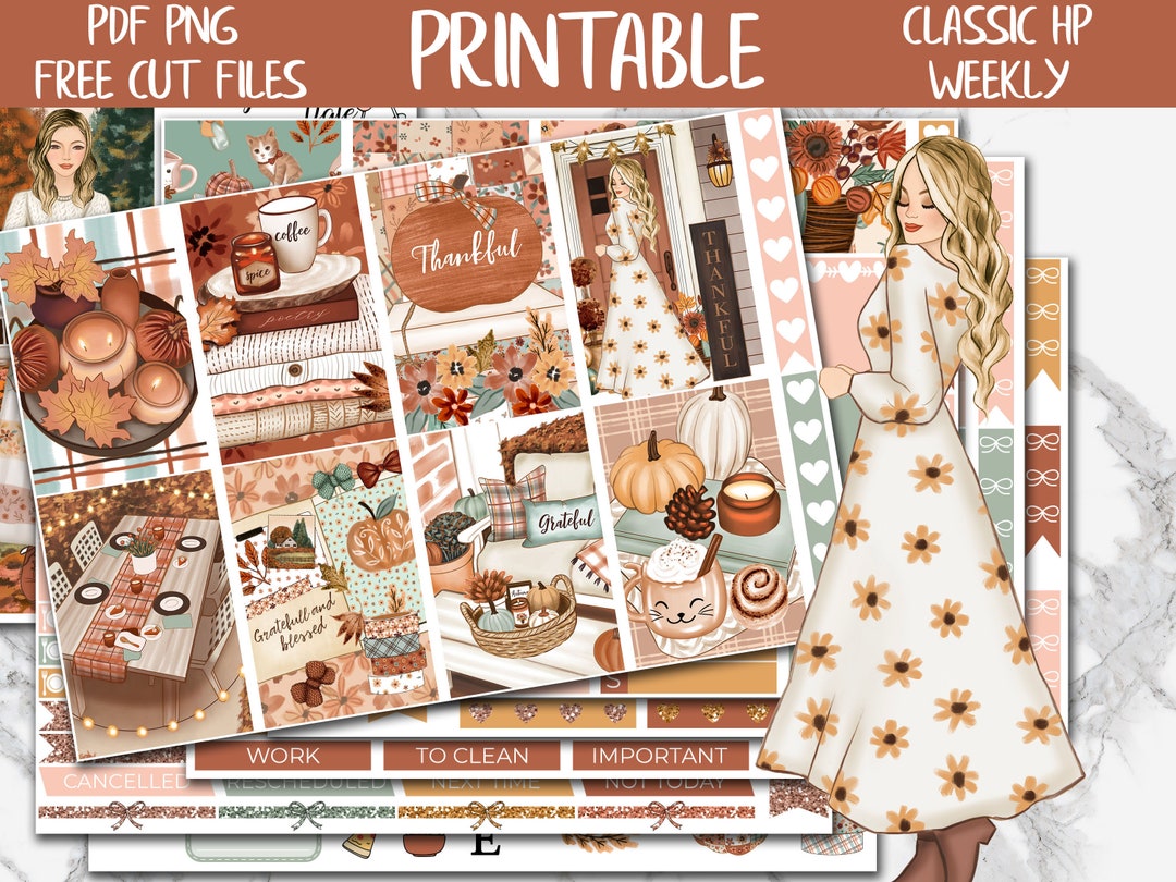 Thanksgiving | Fall Printable Planner Stickers, Autumn Classic Happy ...