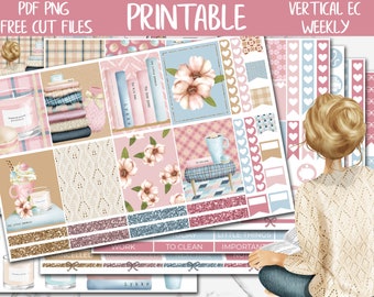Snug | Cozy Winter Erin Condren Printable Weekly Stickers, Holidays Digital Sticker, Warm Cozy Home Weekly Kit, Pink Girly Printable Sticker