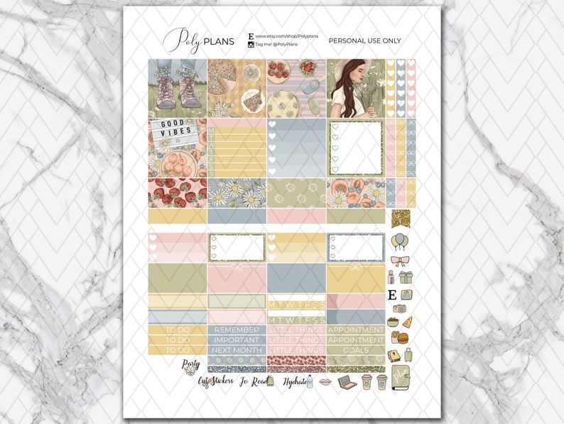Daisies Spring Classic Happy Planner Printable Monthly - Etsy