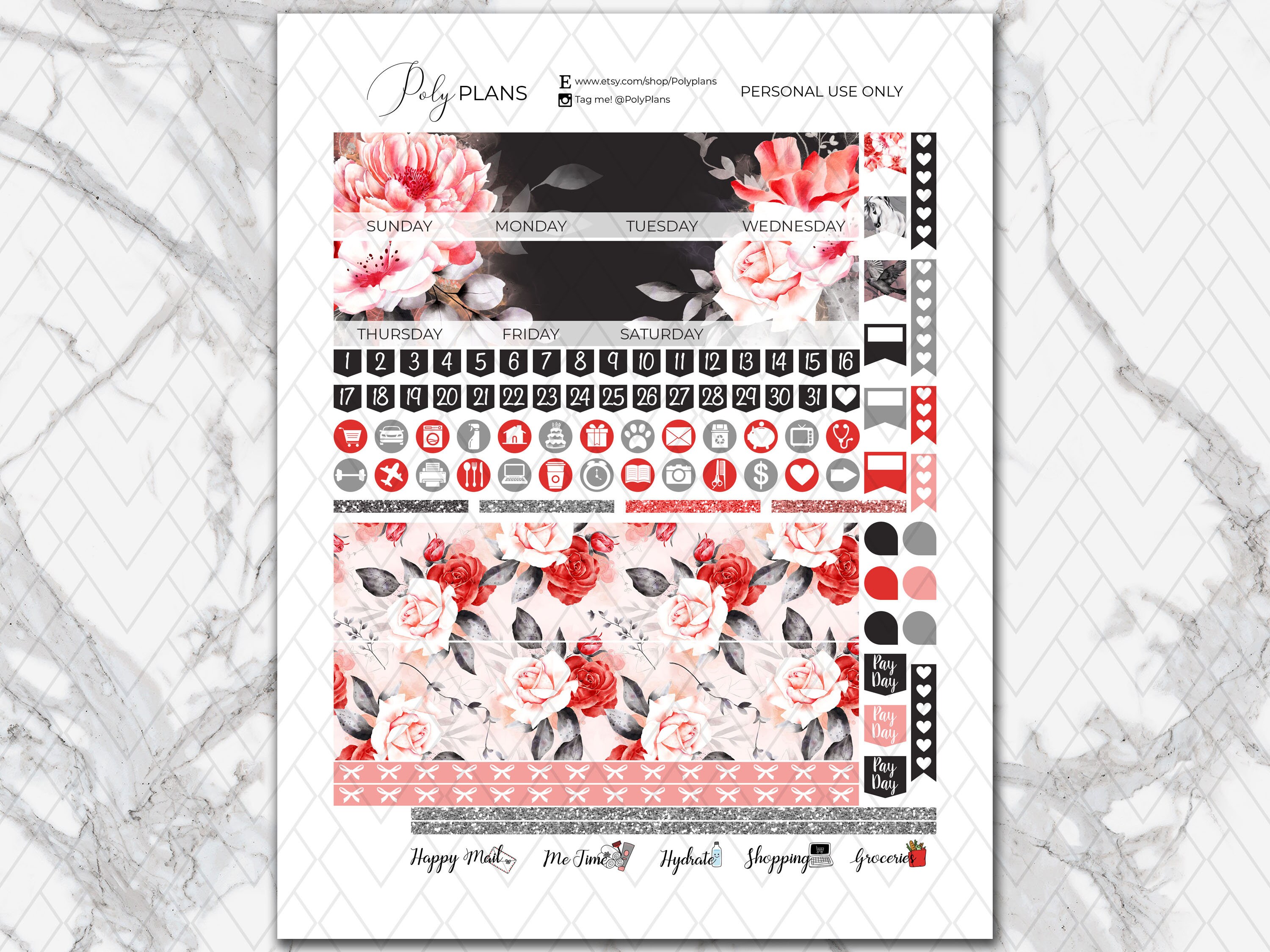 Dark Fairytale | Halloween Printable Planner Stickers, Erin Condren ...