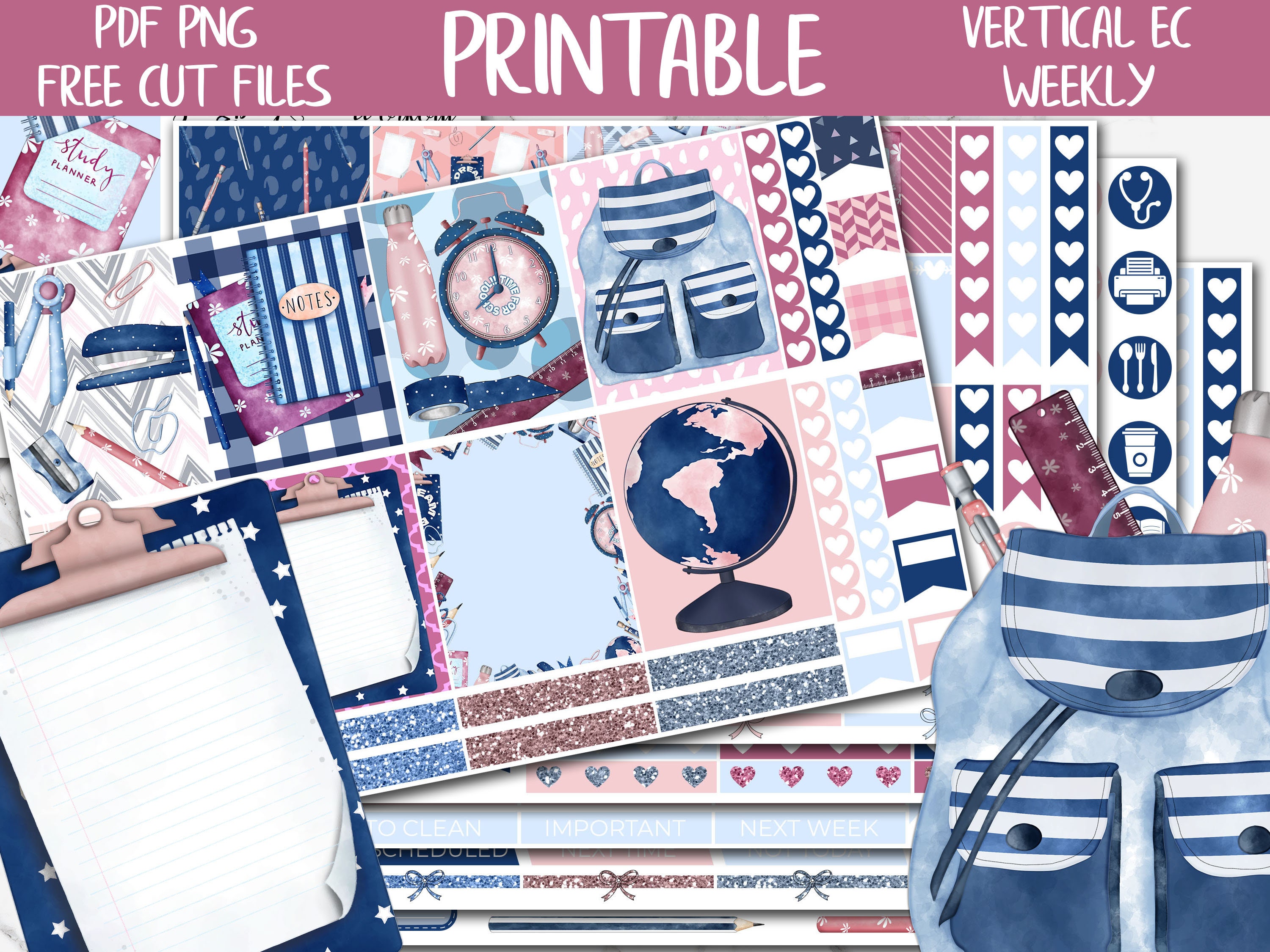 Back to School | Student Erin Condren Printable Sticker Kit, Academic ...