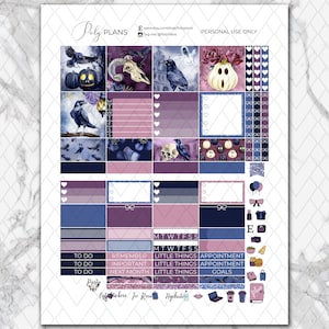 The Raven Halloween Classic Happy Planner Printable Monthly Stickers ...