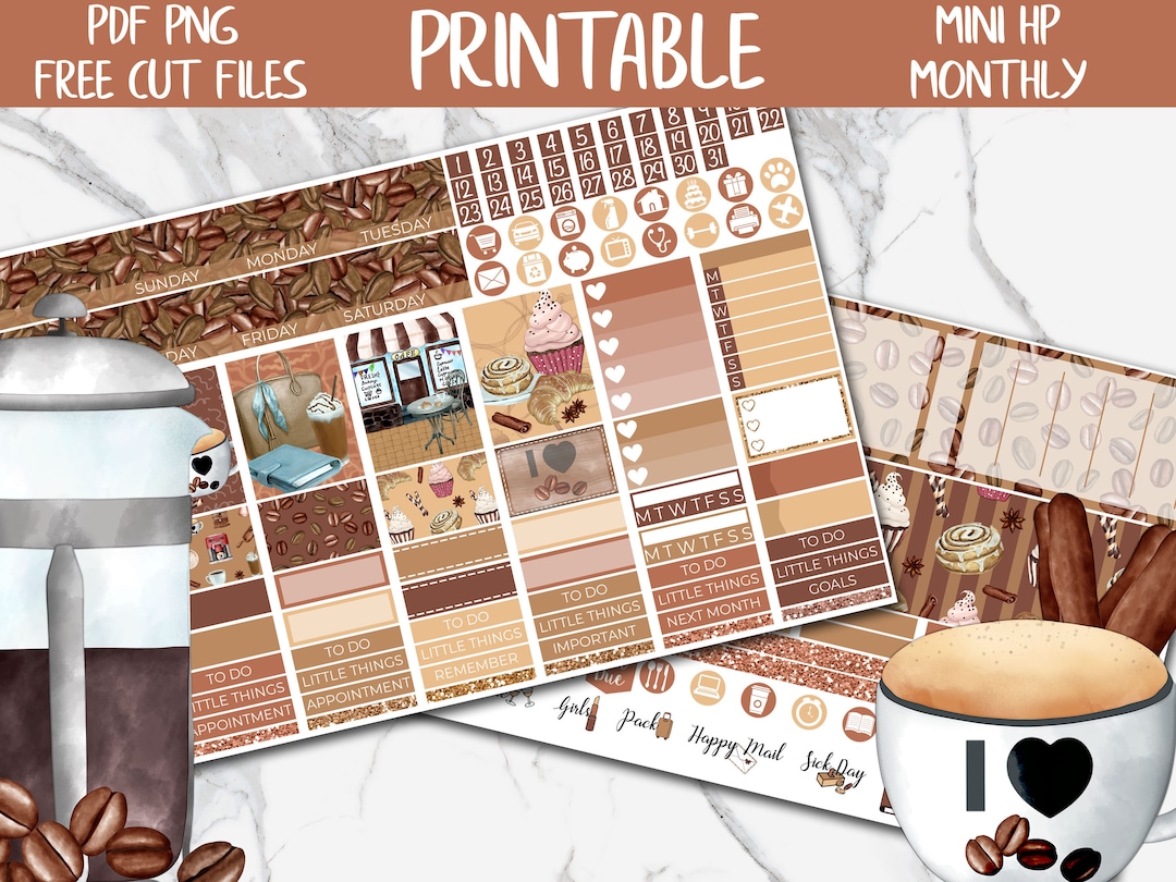Coffee Lover | Coffee Shop MINI Happy Planner Printable Planner Sticker ...