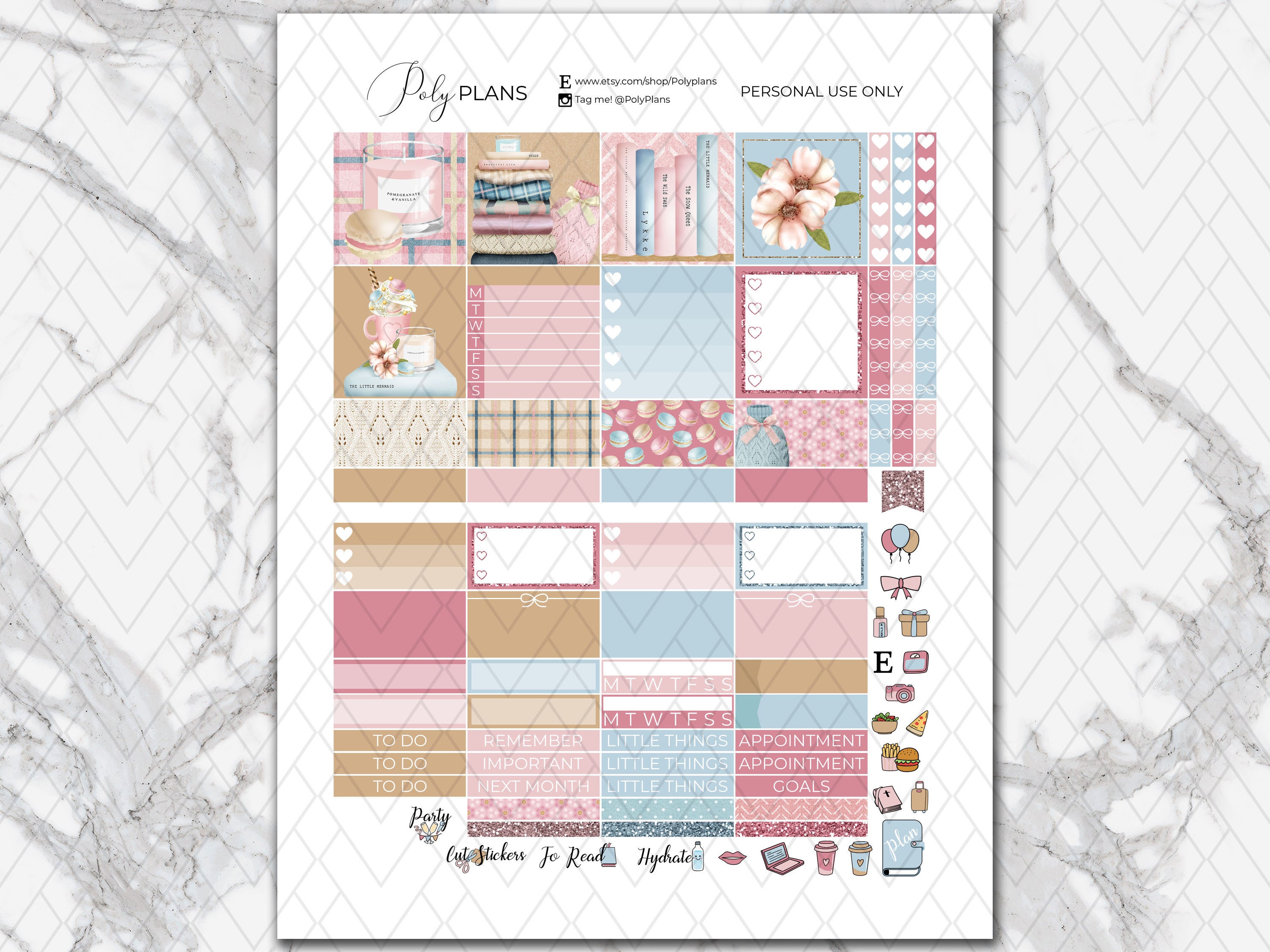 Snug Winter Classic Happy Planner Printable Monthly Sticker - Etsy