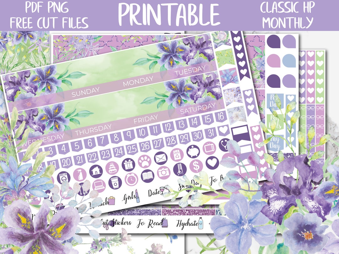 Lilac Fields | Lavender Floral Classic Happy Planner Printable Monthly ...