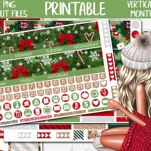 Christmas Time | Printable Planner Stickers, Erin Condren December Monthly Planner Sticker, Winter Digital Stickers, Holidays Monthly Kit