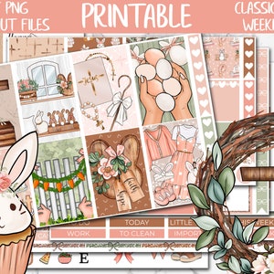 Easter Bliss | Spring Printable Classic Happy Planner Weekly Sticker, Easter Eggs Happy Planner Digital Sticker, Weekly Planner Sticker Kit
