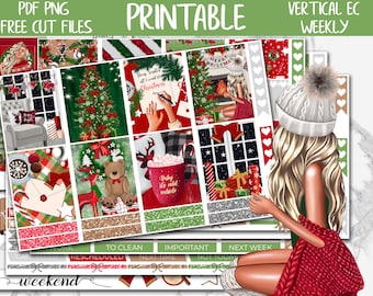 Christmas Time | Erin Condren Printable Planner Stickers, Christmas Digital Stickers, Holidays Vertical Weekly Kit, Printable Sticker Kit