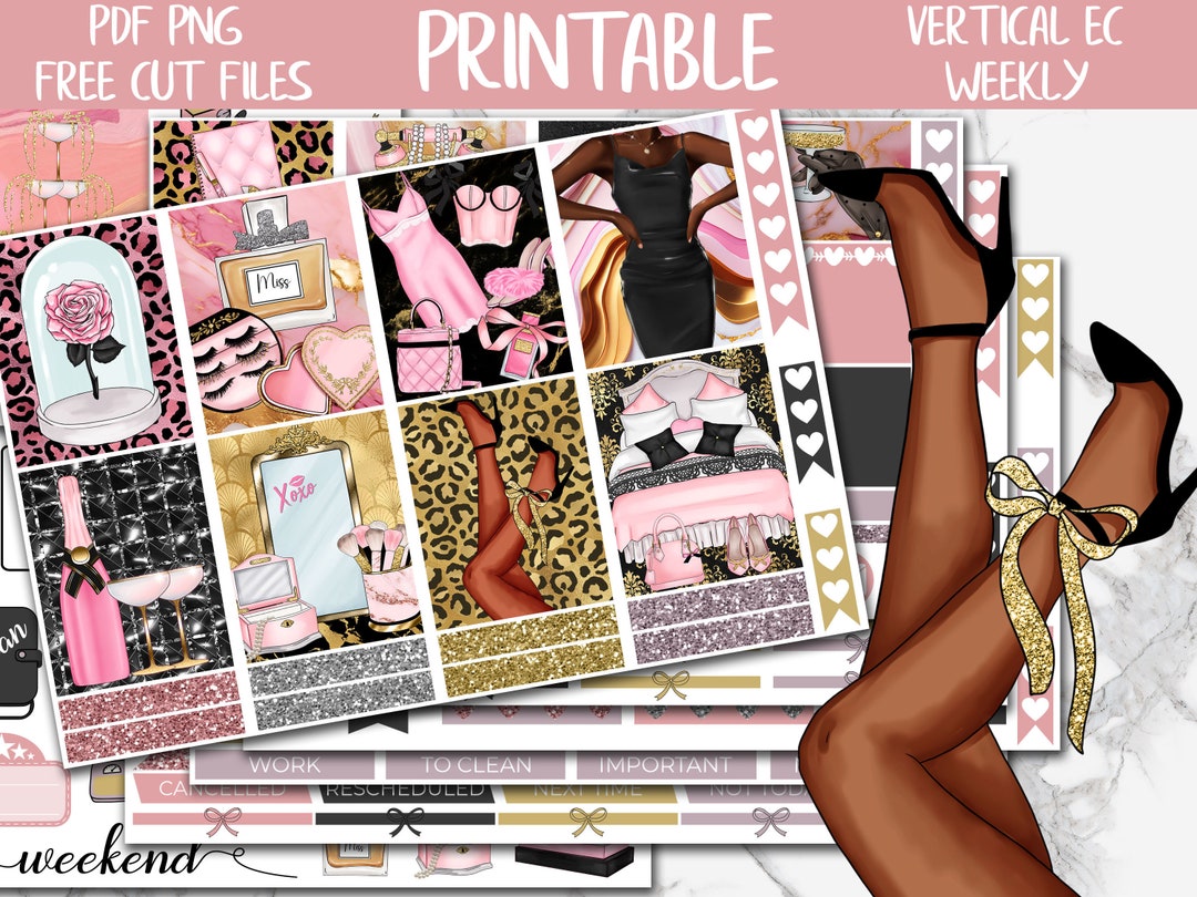 Glamour Valentines Day Erin Condren Printable Planner Stickers, Me Time ...