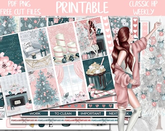 Cold Christmas | Printable Planner Stickers, Holidays Classic Happy Planner Weekly Stickers, Christmas Digital Stickers, Winter Weekly Kit