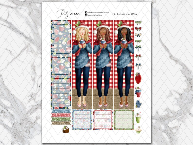 Sweet Winter Printable Planner Stickers Erin Condren | Etsy