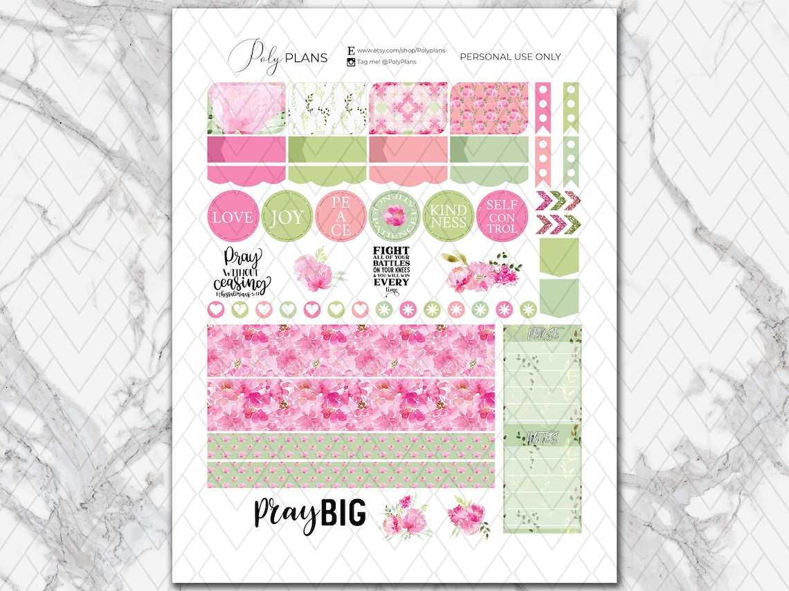 Prayer | Bible Journal Printable Sticker Kit, Bible Digital Stickers ...