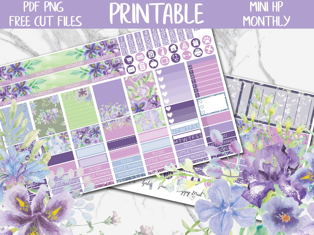 Lilac Fields | Lavender MINI Happy Planner Printable Planner Sticker ...
