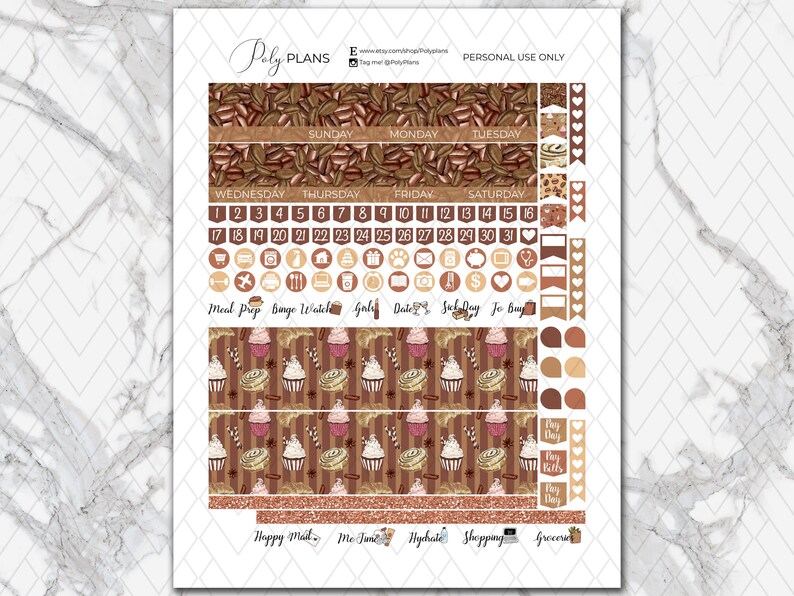 Coffee Lover | Coffee Shop Classic Happy Planner Printable Monthly ...