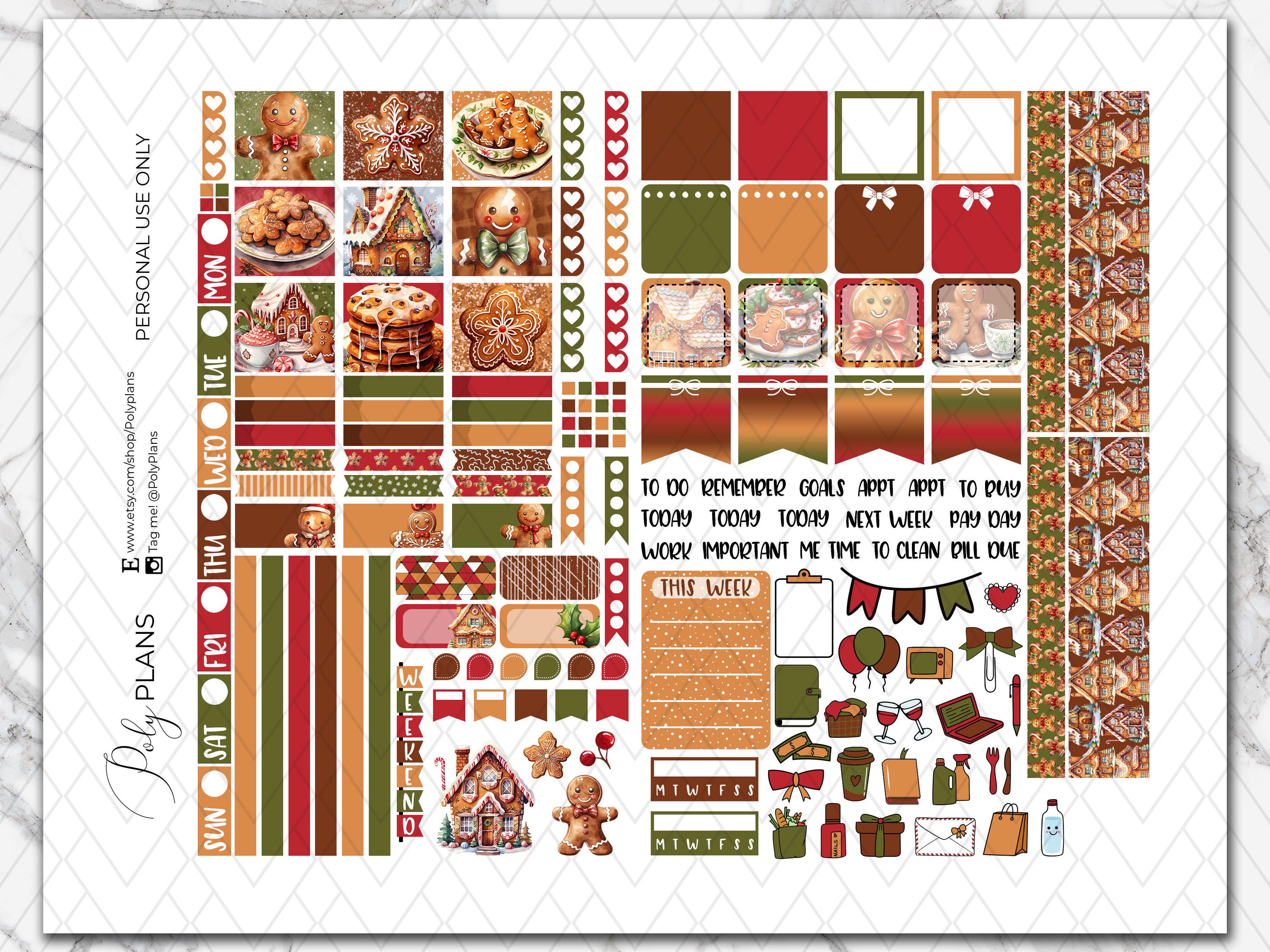 Gingerbread | Holidays Hobonichi Weeks Printable Planner Stickers ...