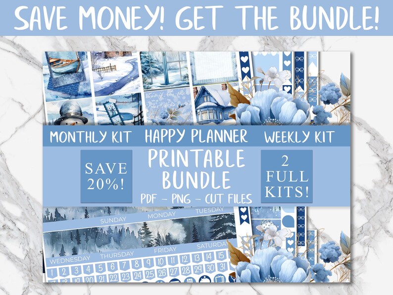 Snow Time | Winter Happy Planner Weekly Printable Stickers, Snowman ...