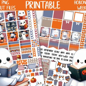 Ghost Story | Halloween Hobonichi Weeks Printable Planner Stickers, Cute Ghosts Digital Stickers, Hobo October Functional Weekly Sticker Kit