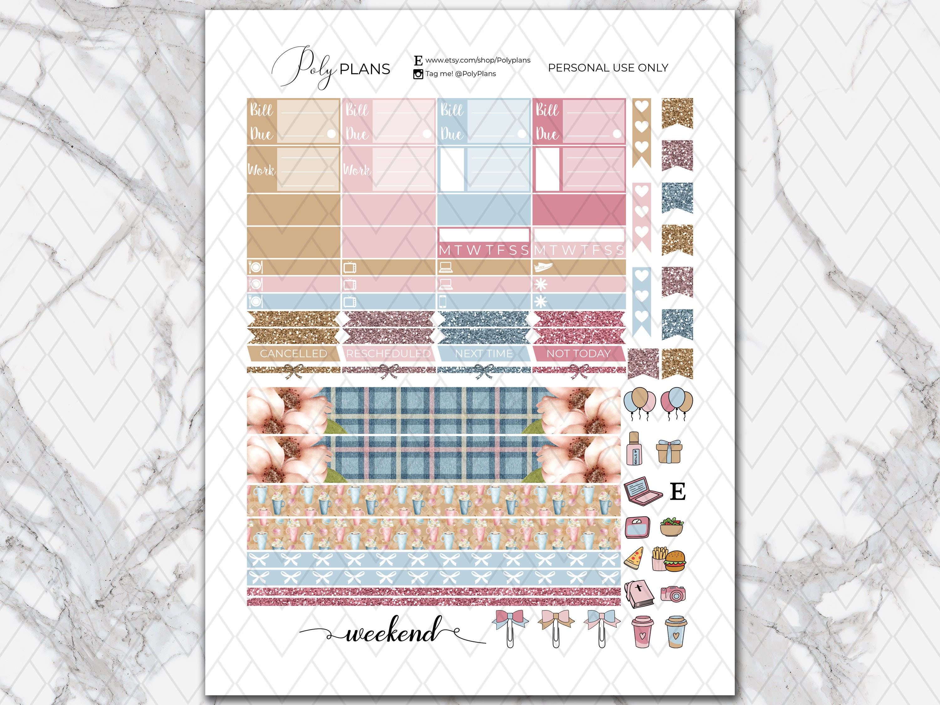 Snug | Classic Happy Planner Printable Stickers, Winter Weekly Sticker ...