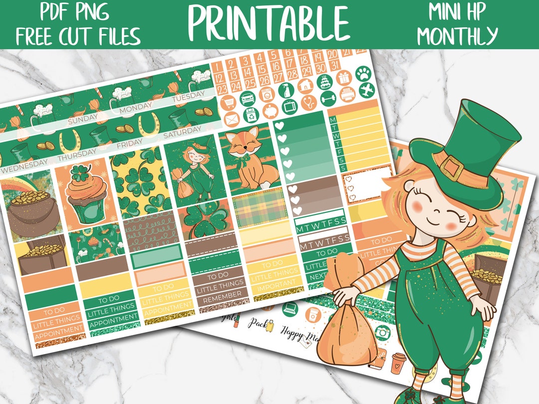 Lucky Day | St Patricks MINI Happy Planner Printable Planner Stickers ...