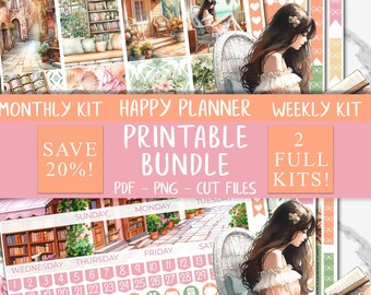 Summer Chapters | Classic Happy Planner Printable Stickers Bundle, Bookish Weekly Stickers, Books Monthly Sticker Kit, Printable Sticker Kit