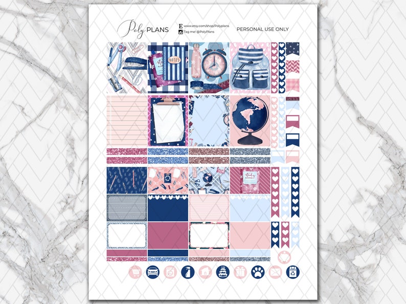 Back to School | Student Erin Condren Printable Sticker Kit, Academic ...