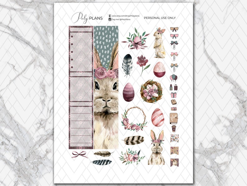 Boho Easter | Bunny Classic Happy Planner March Printable Monthly ...