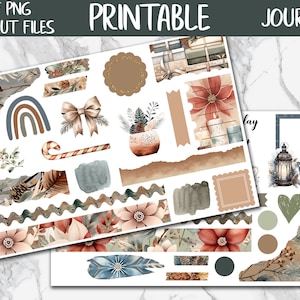 Hygge Christmas | Bullet Journal Printable Stickers, Holidays Diary Digital Sticker PNG, Winter Journal Sticker Kit, Journaling Sticker