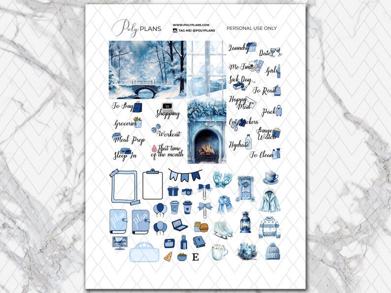 Snow Time | Winter Happy Planner Weekly Printable Stickers, Snowman ...