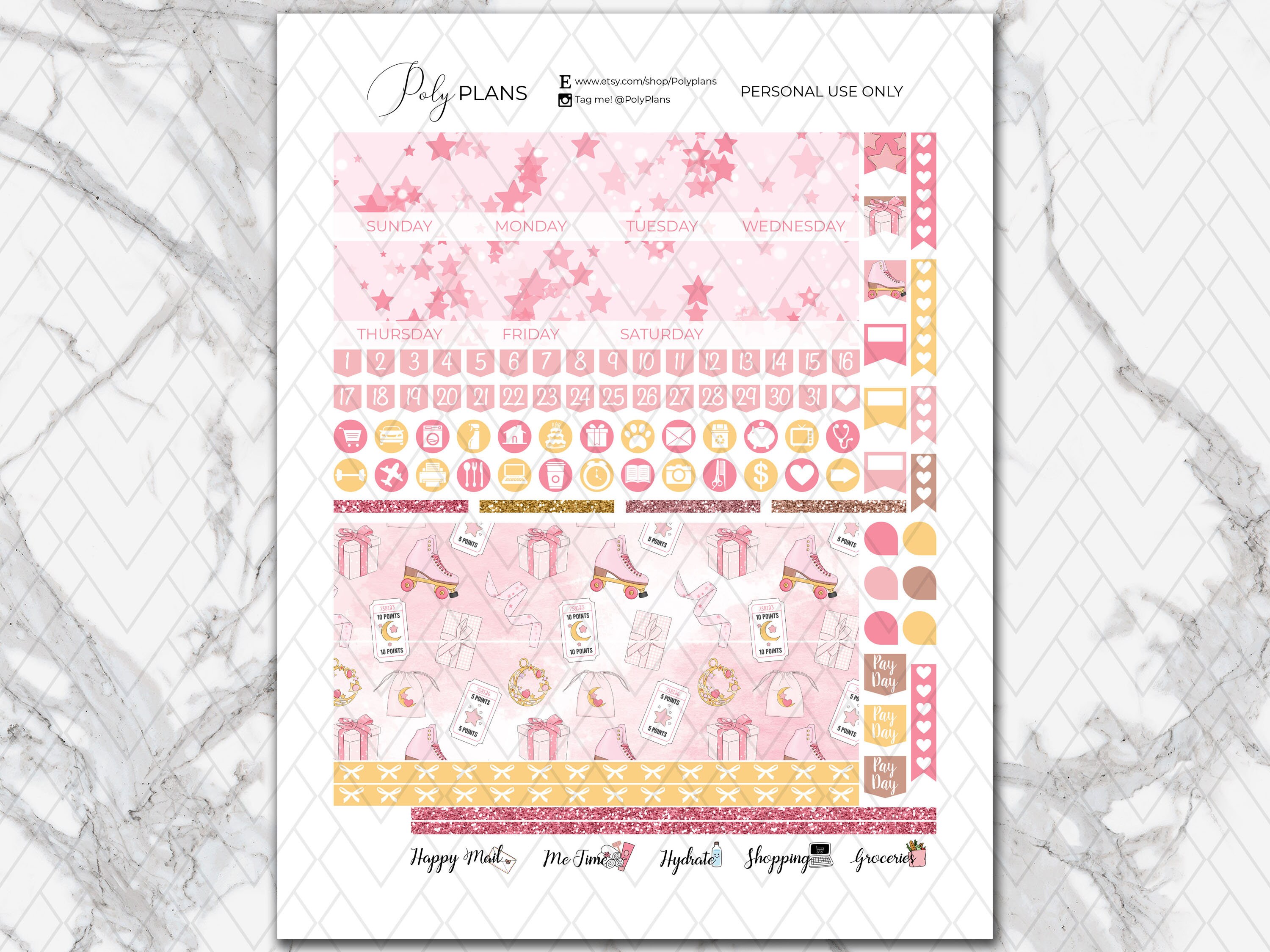 Birthday Girl Printable Planner Stickers Erin Condren - Etsy