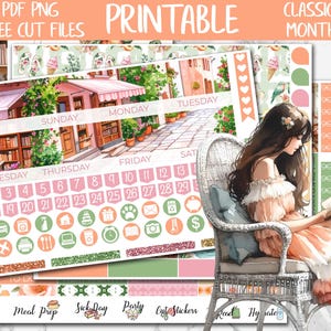Summer Chapters | Classic Happy Planner Printable Stickers, Beach House HP Digital Stickers, June Monthly Sticker Kit, Reading Time Stickers