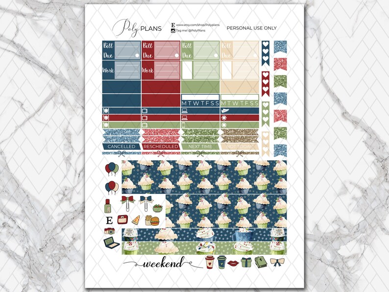 Sweet Winter Erin Condren Printable Planner Stickers - Etsy