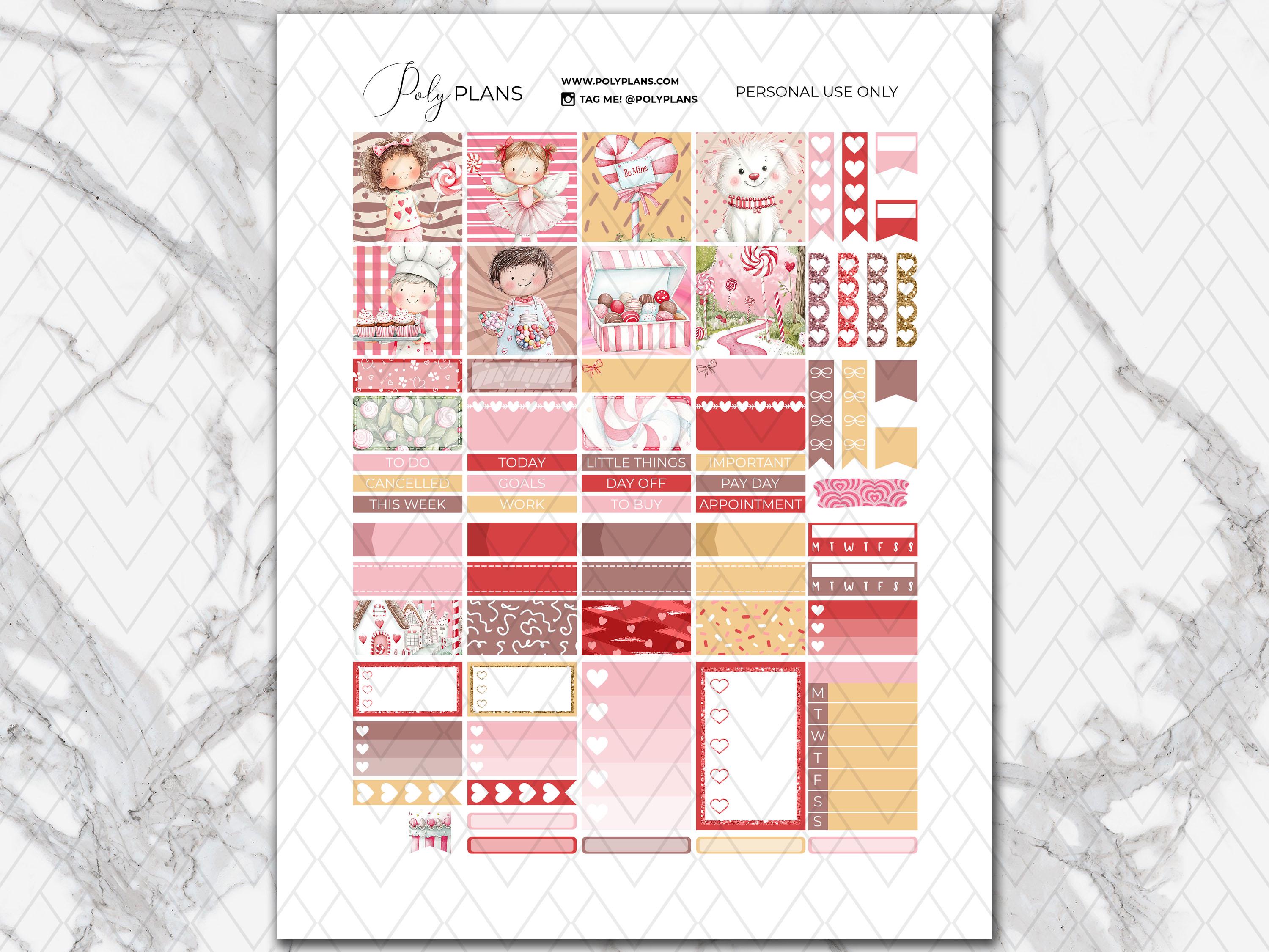 Candyland | Sweets A5 Hobonichi Cousin Printable Planner Stickers, Love ...