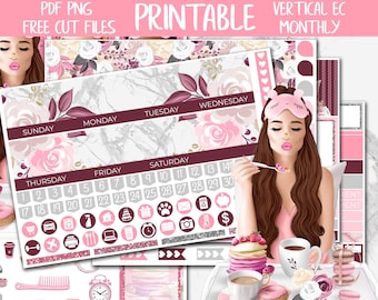 Peaceful Mornings | Weekend Erin Condren Printable Planner Stickers, Monthly Planner Stickers, Breakfast Digital Stickers, Monthly  Kit