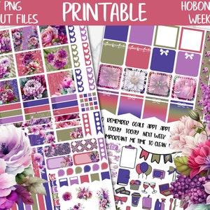 Colors of Spring | Flowers Hobonichi Weeks Printable Planner Sticker, Bloom Flowers Digital Stickers PNG, Floral Spring Weekly Sticker Kit
