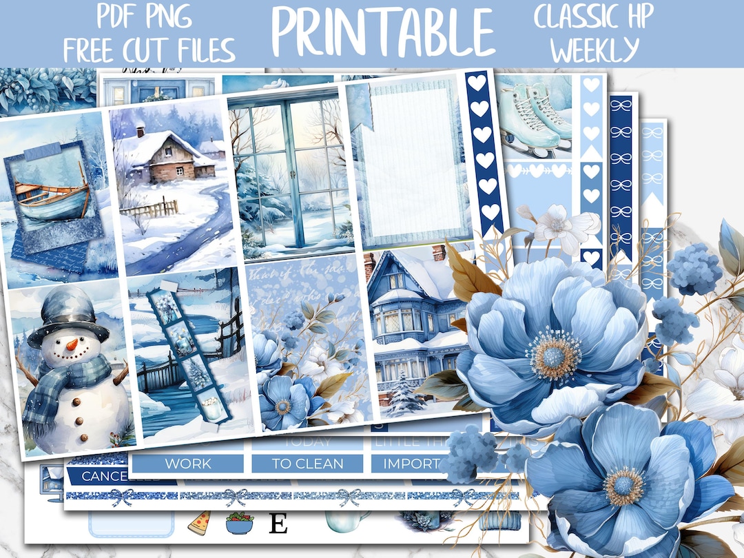 Snow Time | Winter Happy Planner Weekly Printable Stickers, Snowman ...