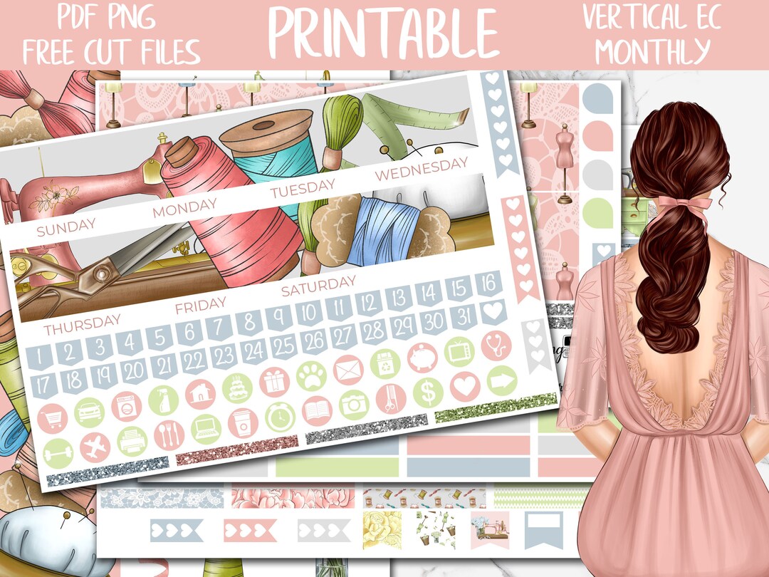 Follow the Thread | Sewing Printable Planner Stickers, Erin Condren ...