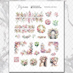 Freesias | Floral Journal Printable Stickers, Flowers Deco Planner ...