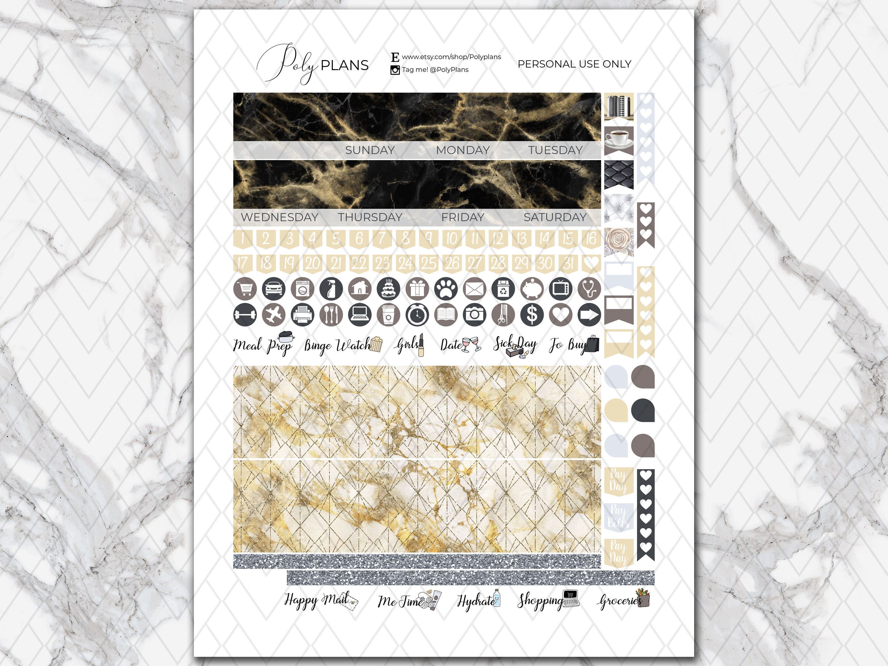 Boss Girl Happy Planner Printable Monthly Sticker Kit Boss - Etsy