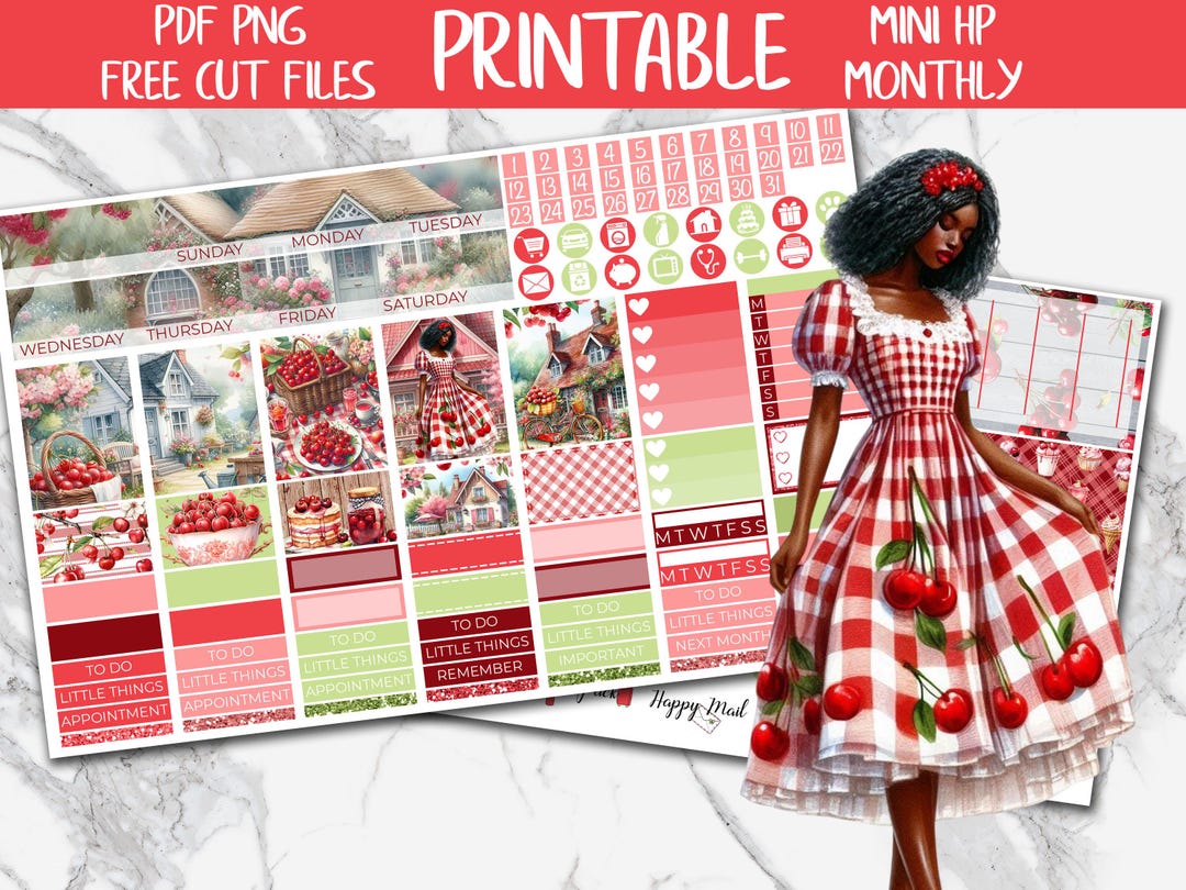 Cherry Summer | Cherries MINI Happy Planner Printable Planner Stickers ...