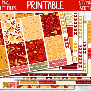 Lunar | Chinese New Year Standard Planner Printable Stickers, Asian Digital Stickers, Celebration ECLP Weekly Kit, Printable Sticker Kit