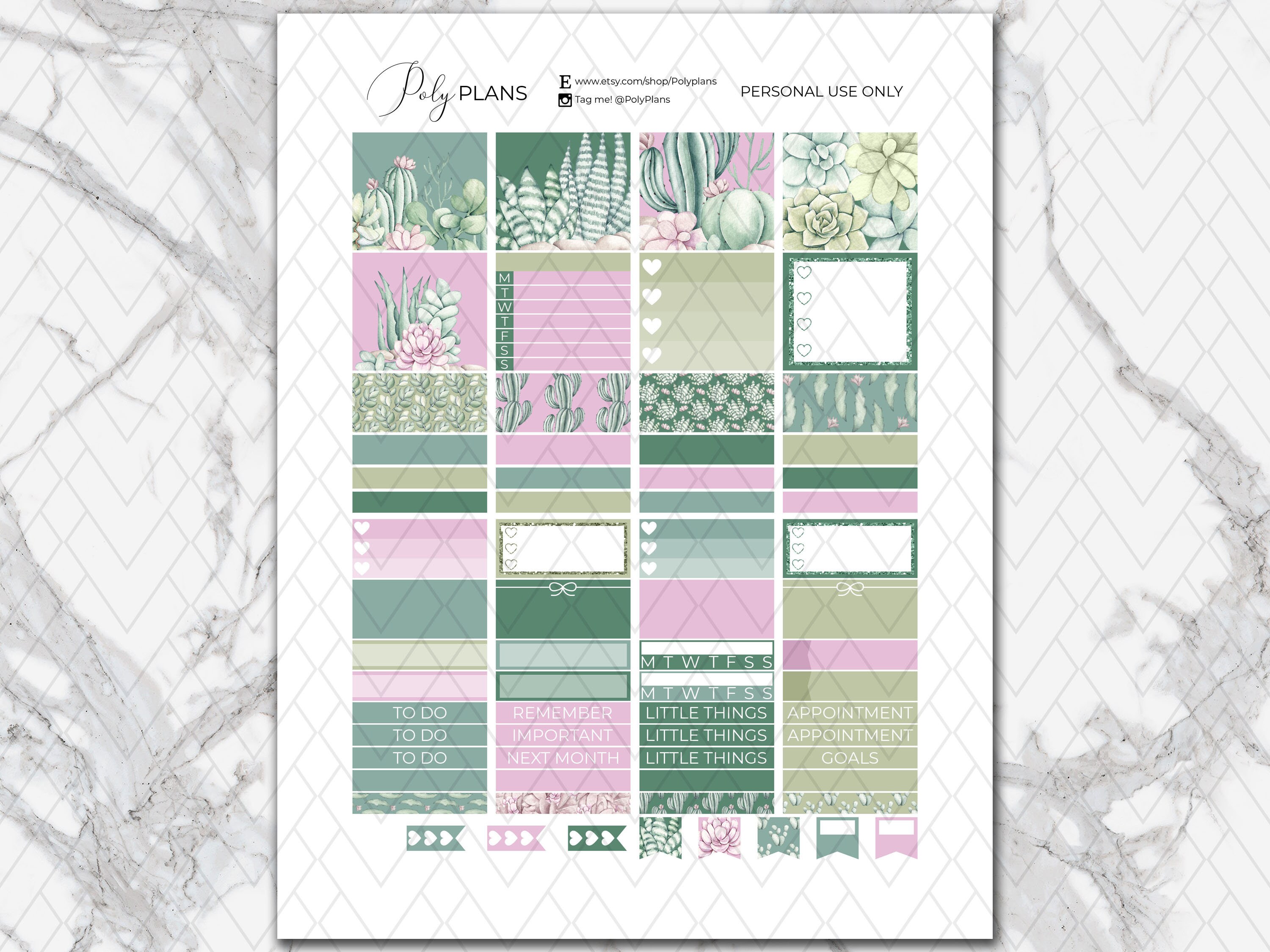 Succulents | Printable Planner Stickers, Plant Lover Erin Condren ...