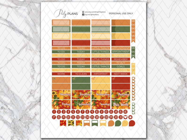 Fall Picnic | Erin Condren Printable Planner Stickers, Autumn Digital ...