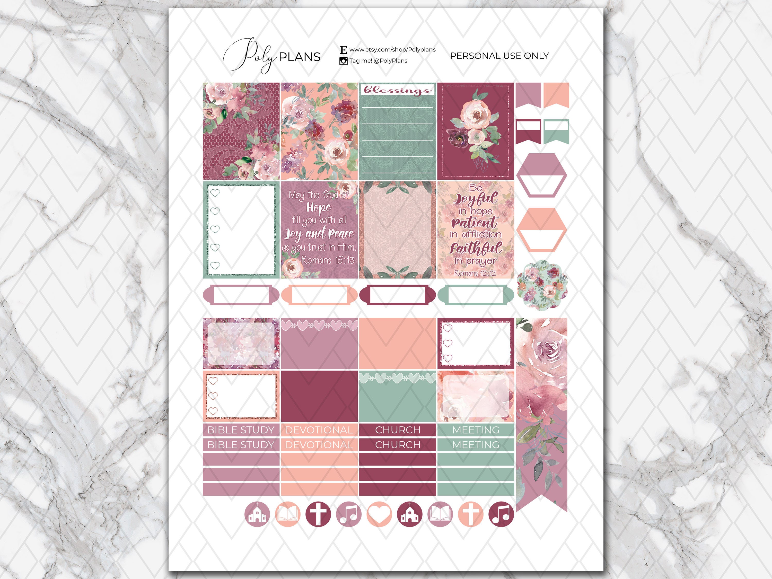 Hope Bible Journal Printable Sticker Kit Bible Digital | Etsy
